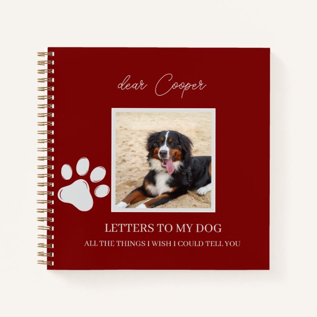 Dog Memorial Remembrance Pet Loss Grief Journal  (Front)