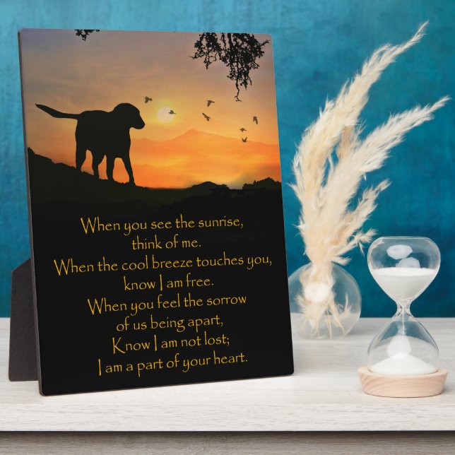 Dog Memorial Spiritual Poem Plaque (Side)