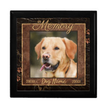 Dog Memory Gold Marble Rustic Urn