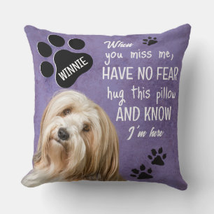 Dog memory keepsake -add your own photo and name throw pillow