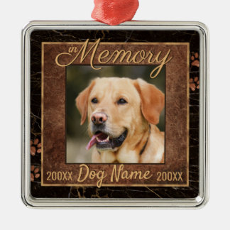 Dog Memory Marble Rustic Memorial Keepsake Metal Ornament