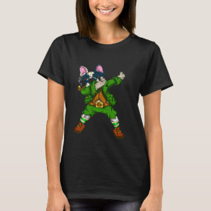 Dog Men Women Party Green Shamrock Dab French Bull T-Shirt