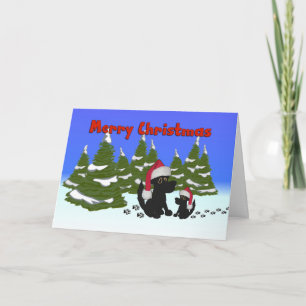 Dog Merry Christmas Card