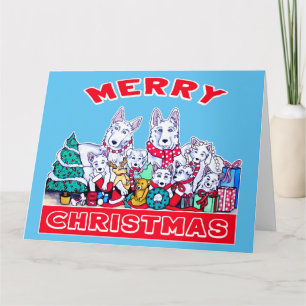 Dog Merry Christmas White Shepherd Holiday GSD Fun Card