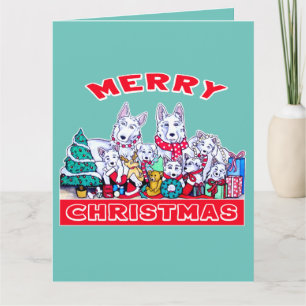 Dog Merry Christmas White Shepherd Holiday GSD Fun Card
