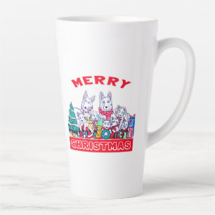 Dog Merry Christmas White Shepherd Holiday GSD Fun Latte Mug