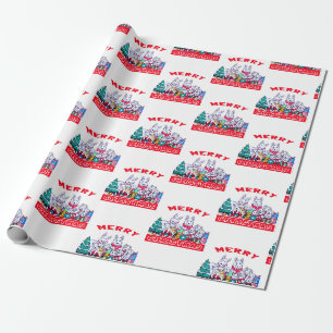 Dog Merry Christmas White Shepherd Holiday GSD Fun Wrapping Paper