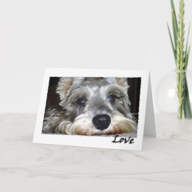 DOG: Mini German Schnauzer w/Love Card (Front)