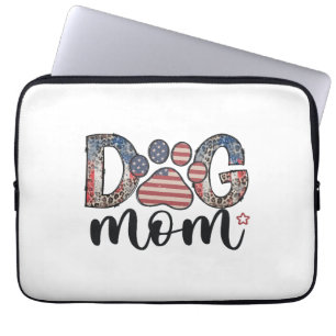 Dog Mom 4th of July American Mama Laptop Sleeve
