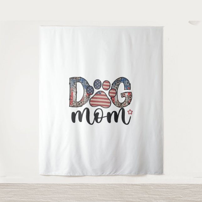 Dog Mom 4th of July American Mama Tapestry (Front)