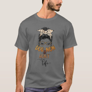 Dog Mom Aunt Life Funny Auntie Face Leopard Print T-Shirt