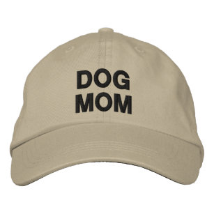 Dog Mom black beige Embroidered Baseball Cap