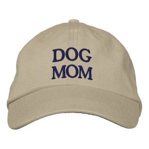 Dog Mom blue beige Embroidered Baseball Cap