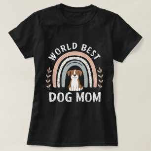 dog mom boho rainbow tshirt