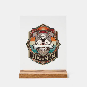 Dog Mom Bone Bandana Vintage Frame_1 Acrylic Sign