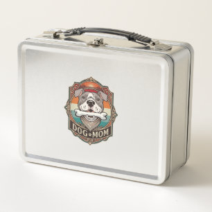 Dog Mom Bone Bandana Vintage Frame_1 Metal Lunch Box