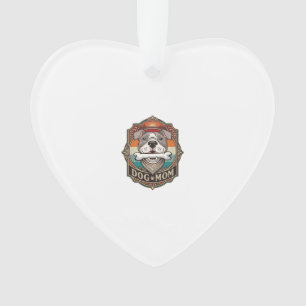 Dog Mom Bone Bandana Vintage Frame_1 Ornament