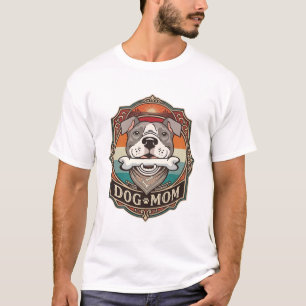 Dog Mom Bone Bandana Vintage Frame_1 T-Shirt