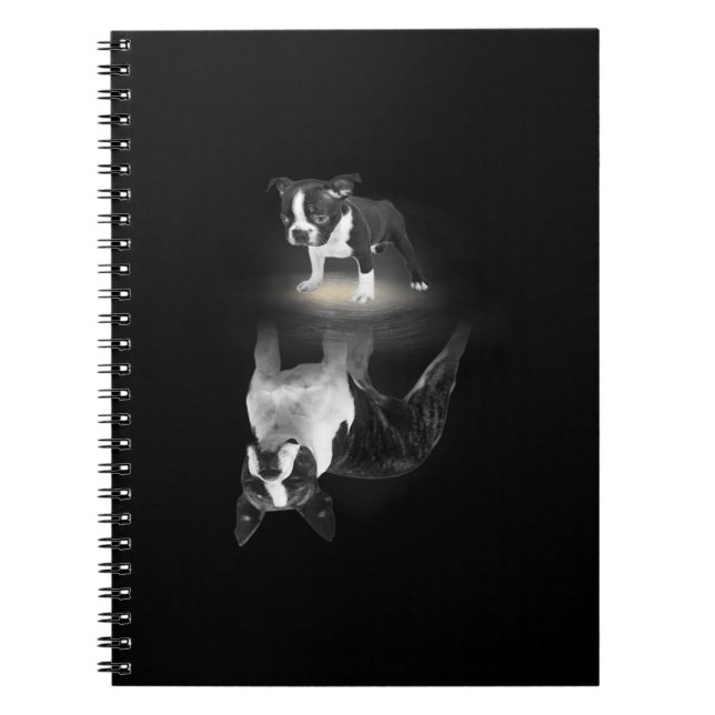 Dog Mom BostonTerrier Dog Lover Gift Mother Father Notebook (Front)