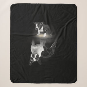 Dog Mom BostonTerrier Dog Lover Gift Mother Father Sherpa Blanket