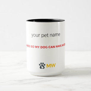 Dog Mom Coffee Mug – I Work Hard for My Dog