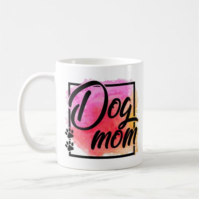 Dog mom colourful modern coffee mug (Left)