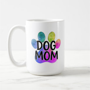 Dog Mom colourful paw pet lover Mother's Day Mommy Coffee Mug
