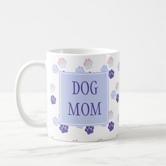 Dog Mom Colourful Paws Mug (Left)