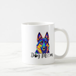 Dog Mom Cool Colourful German Shepherd Heart Paw P Coffee Mug