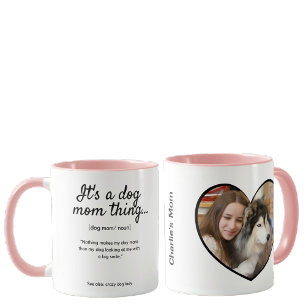 Dog Mom Custom 2-sided Custom Photo & quote Mug