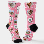 DOG MOM Custom 4 Pet Cat Dog Heart Photo Pink