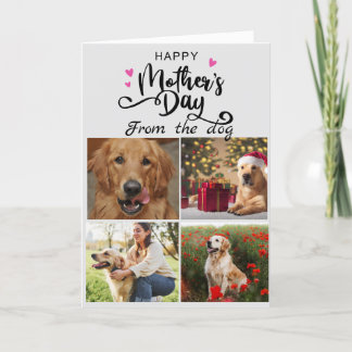  Dog Mom custom 4 photo collage Mother's Day Thank You Card