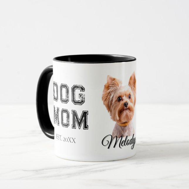 Dog Mom Custom Dog Photo Mug (Front Left)