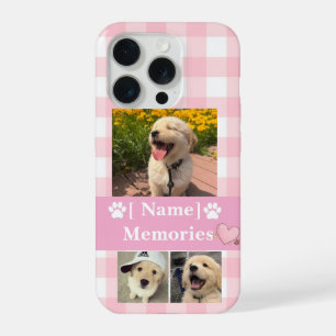 Dog Mom Custom Name Photo Collage Memories iPhone 15 Pro Case