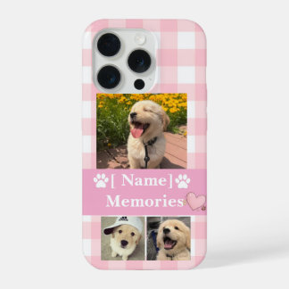 Dog Mom Custom Name Photo Collage Memories iPhone 15 Pro Case