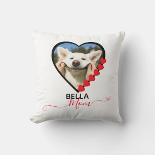 Dog Mom Custom Pet Photo Dog Lover Throw Pillow