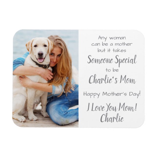 Dog Mom Custom Pet Photo Mother's Day Magnet (Horizontal)