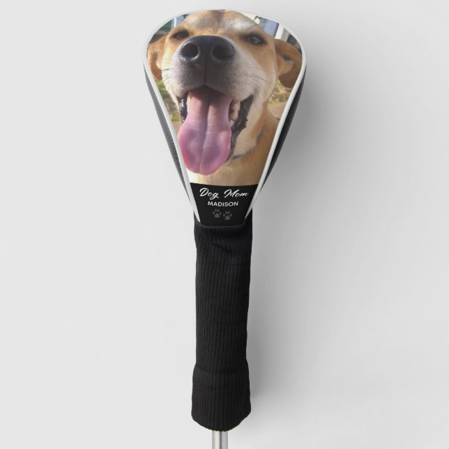 Dog Mom Custom Pet Photo Personalized Golf Head Cover (Front)
