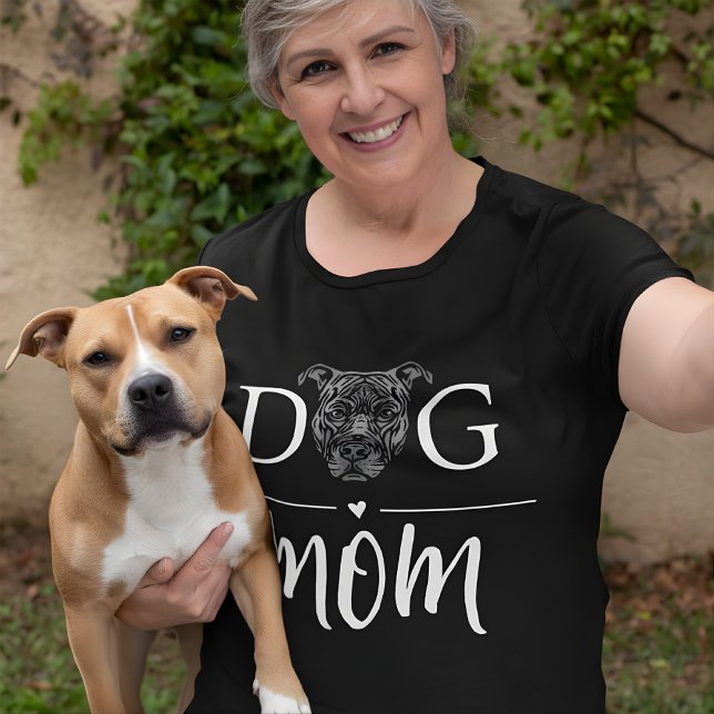 Dog Mom Cute American Pit Bull Terrier T-Shirt (american pit bull dog mom)