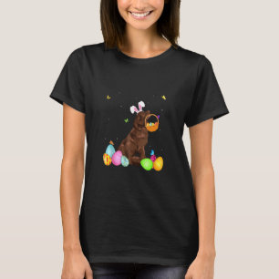 Dog Mom Cute Bunny Newfoundland Eggs Easter Day T-Shirt