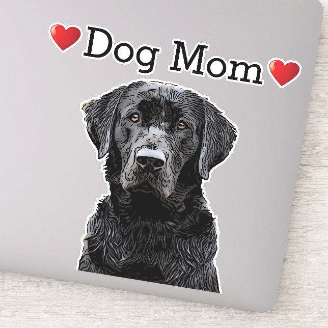Dog Mom Cute Heart Black Lab Animal Car (Detail)