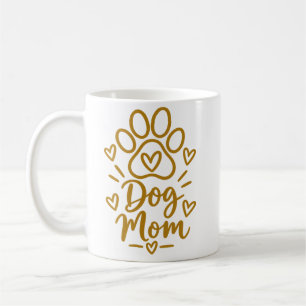 Dog Mom Cute Paw Print Dog Lover Gift Coffee Mug