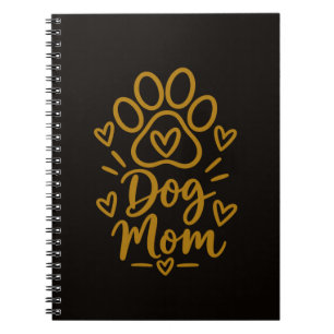 Dog Mom Cute Paw Print Dog Lover Gift Notebook
