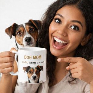 Dog Mom Cute Puppy Coffee Quote Design Mug