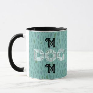 Dog Mom cute trendy mug typography black blue