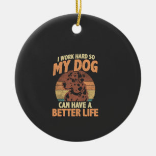 Dog Mom & Dad Motivational Pet Quote Design Ceramic Ornament