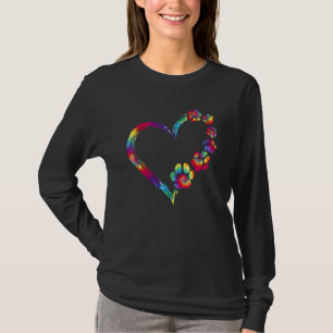 Dog Mom Dad Puppy Love Dogs Paw Print He Tie Dye D T-Shirt