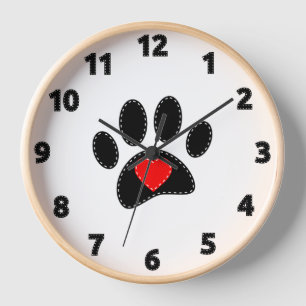 Dog Mom Drawing Clock