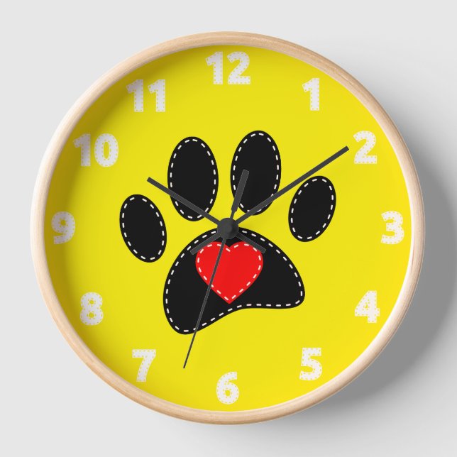 Dog Mom Drawing Yellow Clock (Front)