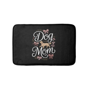 Dog Mom Elegant Coquette Golden Retriever Design Bath Mat